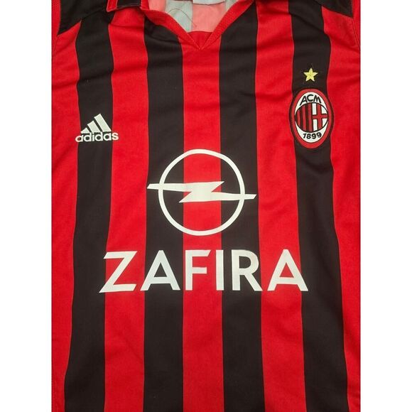Vintage AC Milan Jersey Adidas Zafira Sponsor 2003-04 Size S Football Shirt Y2K - Picture 2 of 7